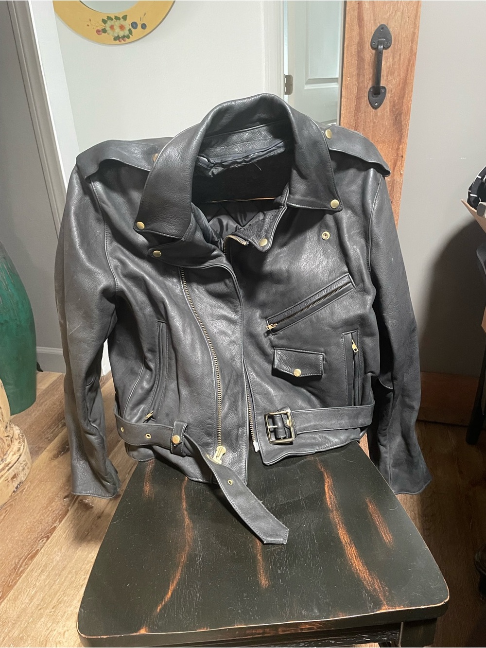 Black Leather Biker Jacket